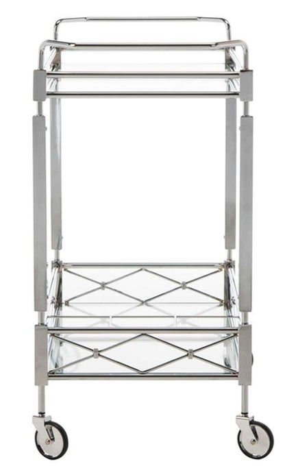 Safavieh - Ingrid 2 Tier Bar Cart - Chrome - Glass - BCT8000A veiw 4