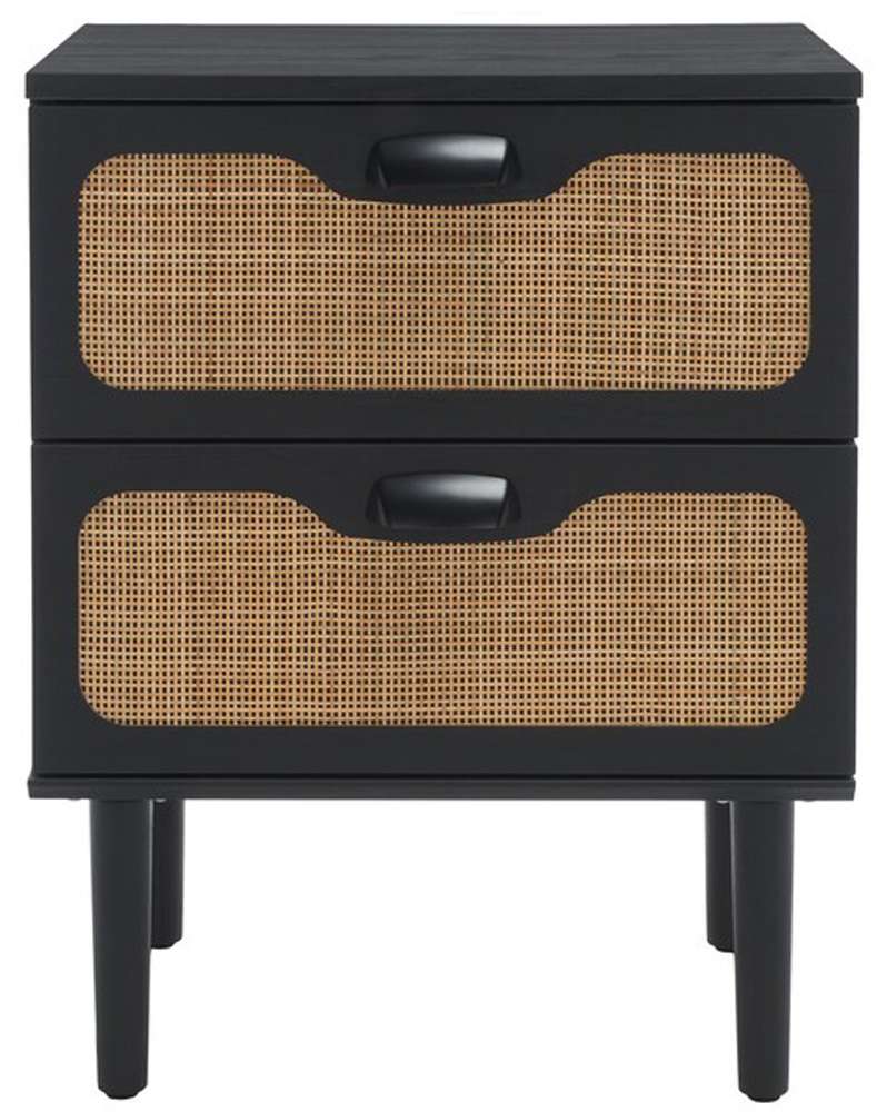 Safavieh - Irelia 2 Drawer Nightstand - Black - Natural - NST9602B veiw 1