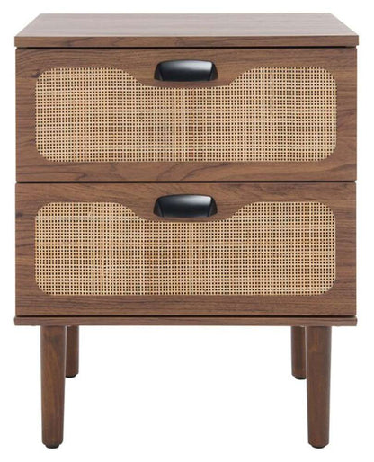 Safavieh - Irelia 2 Drawer Nightstand - Walnut - Natural - NST9602A veiw 1
