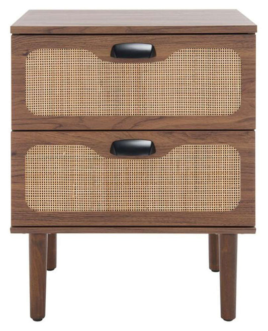 Safavieh - Irelia 2 Drawer Nightstand - Walnut - Natural - NST9602A veiw 1