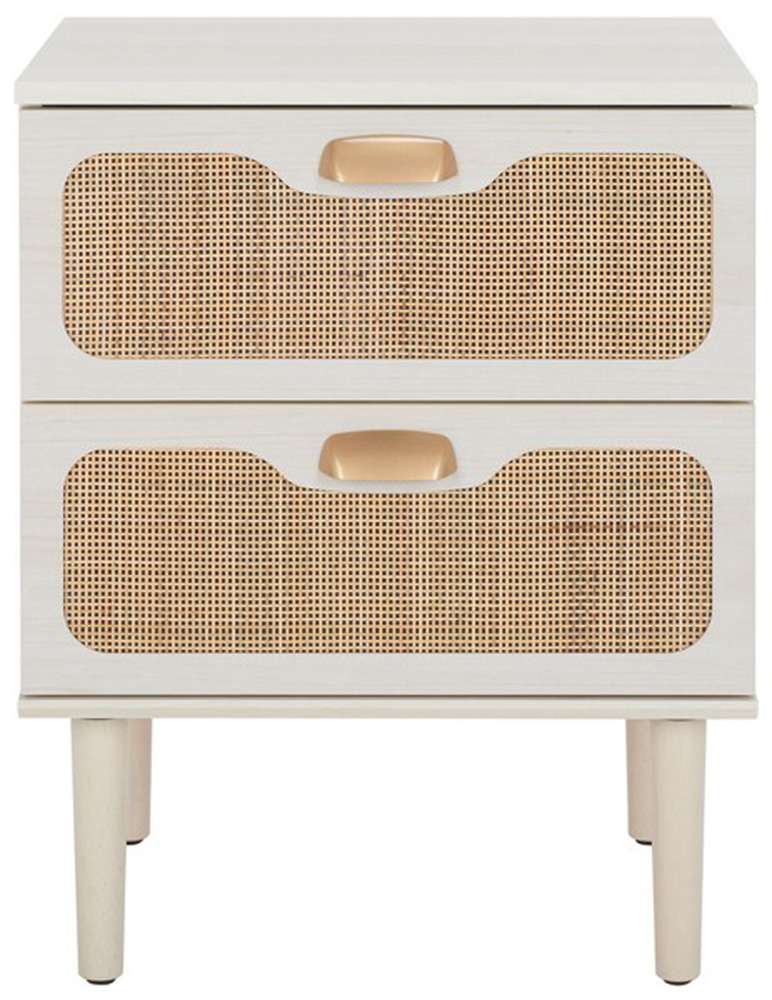 Safavieh - Irelia 2 Drawer Nightstand - White - Natural - NST9602C veiw 1