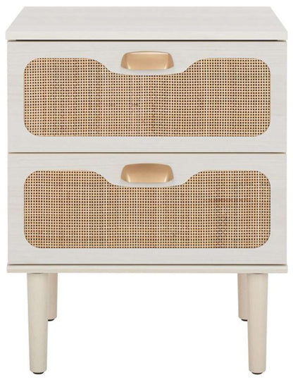 Safavieh - Irelia 2 Drawer Nightstand - White - Natural - NST9602C veiw 1