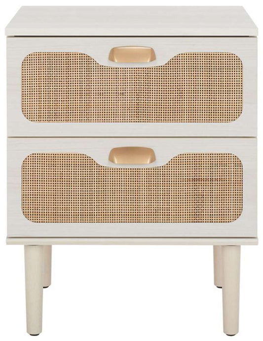 Safavieh - Irelia 2 Drawer Nightstand - White - Natural - NST9602C veiw 1