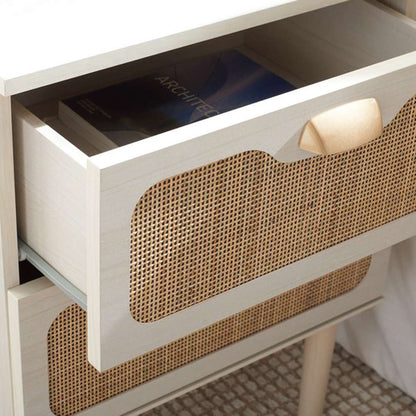 Safavieh - Irelia 2 Drawer Nightstand - White - Natural - NST9602C veiw 2