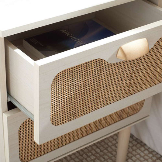 Safavieh - Irelia 2 Drawer Nightstand - White - Natural - NST9602C veiw 2