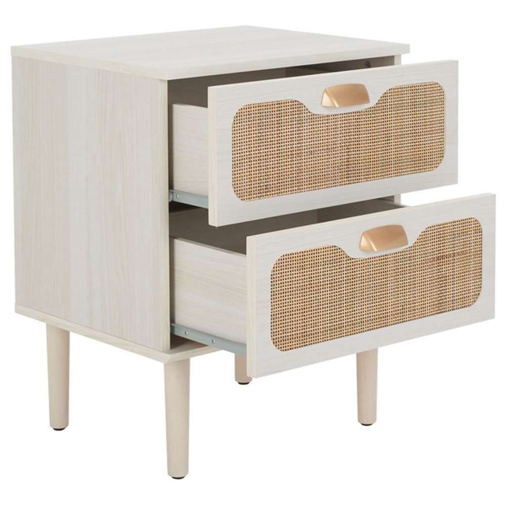 Safavieh - Irelia 2 Drawer Nightstand - White - Natural - NST9602C veiw 4