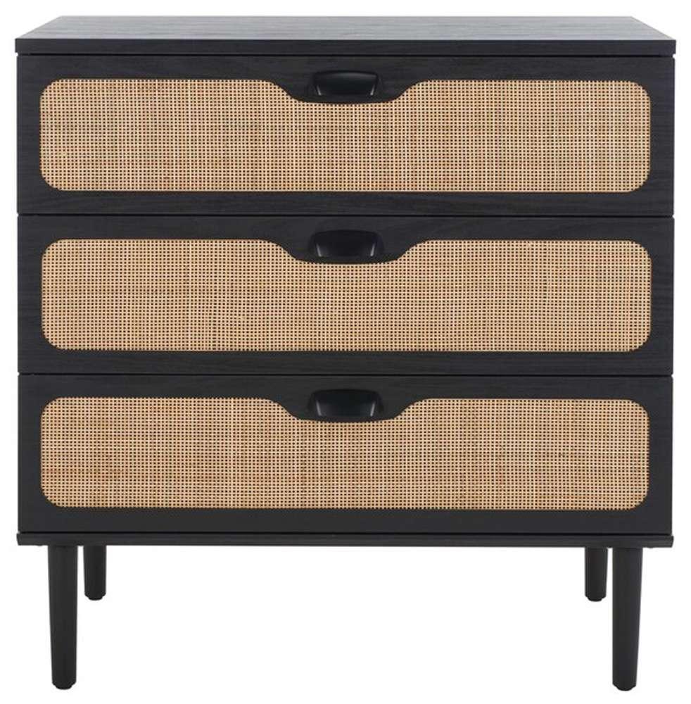Safavieh - Irelia 3 Drawer Chest - Black - Natural - CHS9602B veiw 1