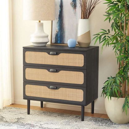 Safavieh - Irelia 3 Drawer Chest - Black - Natural - CHS9602B veiw 3