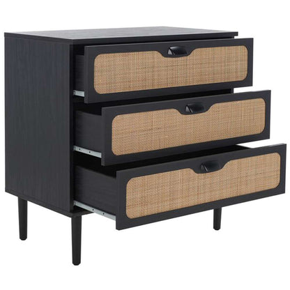 Safavieh - Irelia 3 Drawer Chest - Black - Natural - CHS9602B veiw 4
