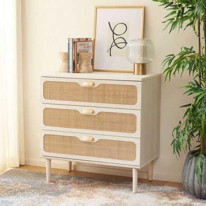 Safavieh - Irelia 3 Drawer Chest - White - Natural - CHS9602C veiw 3