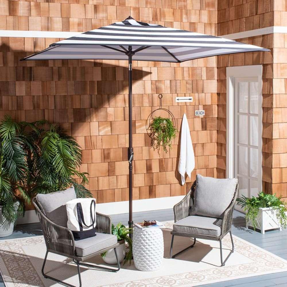 Safavieh - Iris 7.5 Square Umbrella - Black - White - PAT8404A veiw 2