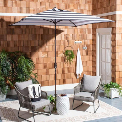 Safavieh - Iris 7.5 Square Umbrella - Black - White - PAT8404A veiw 2