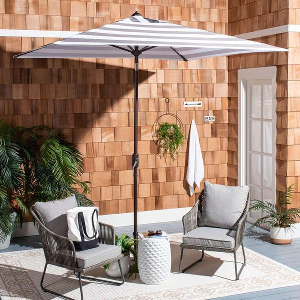 Safavieh - Iris 7.5 Square Umbrella - Grey - White - PAT8404D veiw 2
