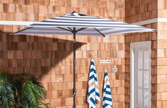 Safavieh - Iris 7.5 Square Umbrella - Navy - White - PAT8404B veiw 1