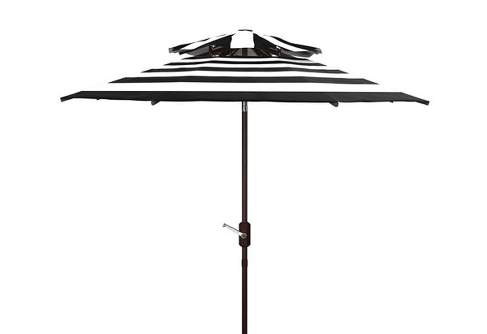 Safavieh - Iris Fashn 9Ft Dbltop Umbrella - Black - White - PAT8204A veiw 1