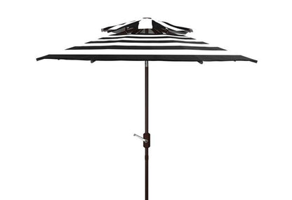 Safavieh - Iris Fashn 9Ft Dbltop Umbrella - Black - White - PAT8204A veiw 1