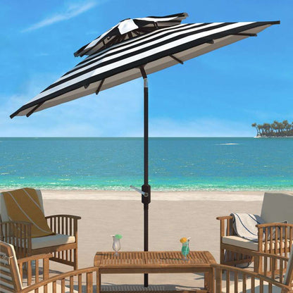 Safavieh - Iris Fashn 9Ft Dbltop Umbrella - Black - White - PAT8204A veiw 2