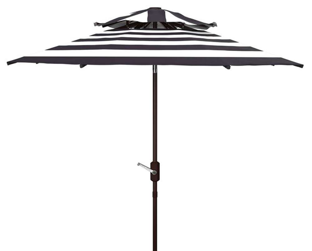 Safavieh - Iris Fashn 9Ft Dbltop Umbrella - Navy - White - PAT8204B veiw 1