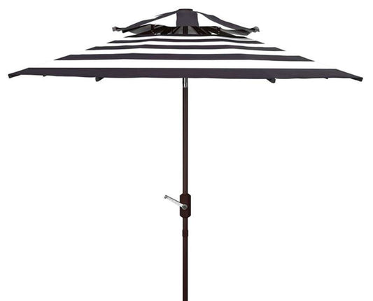 Safavieh - Iris Fashn 9Ft Dbltop Umbrella - Navy - White - PAT8204B veiw 1