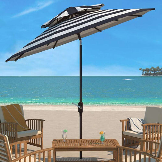 Safavieh - Iris Fashn 9Ft Dbltop Umbrella - Navy - White - PAT8204B veiw 2