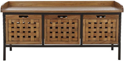 Safavieh - Isaac Storage Bench - Oak - AMH6530E veiw 1
