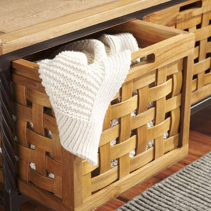 Safavieh - Isaac Storage Bench - Oak - AMH6530E veiw 2