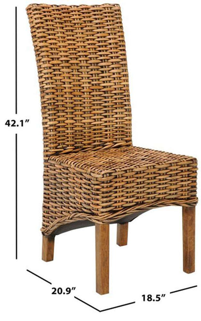 Safavieh - Isla Side Chair - Brown - Teak Brown  (Set of 2) - FOX6506A-SET2 veiw 2