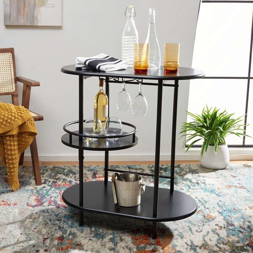 Safavieh - Iva 3 Tier Swivel Bar Table - Matte - Black - BCT8007B veiw 2