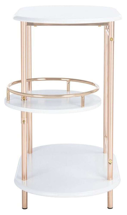 Safavieh - Iva 3 Tier Swivel Bar Table - White - Gold - BCT8007C veiw 4