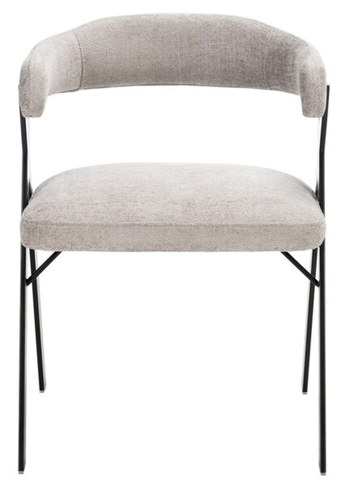 Safavieh - Couture - Izzy Chenille Dining Chair - Grey - Black - KNT7067A veiw 1