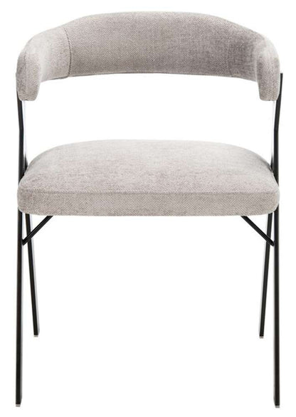 Safavieh - Couture - Izzy Chenille Dining Chair - Grey - Black - KNT7067A veiw 1