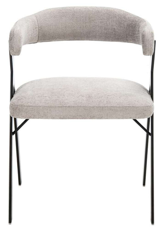 Safavieh - Couture - Izzy Chenille Dining Chair - Grey - Black - KNT7067A veiw 1