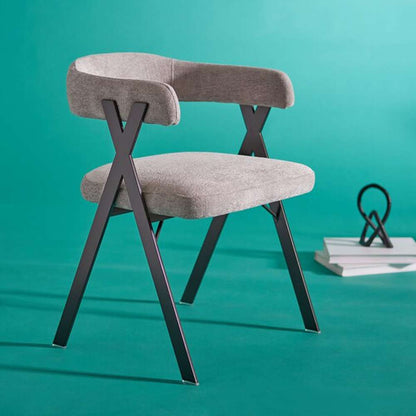 Safavieh - Couture - Izzy Chenille Dining Chair - Grey - Black - KNT7067A veiw 2