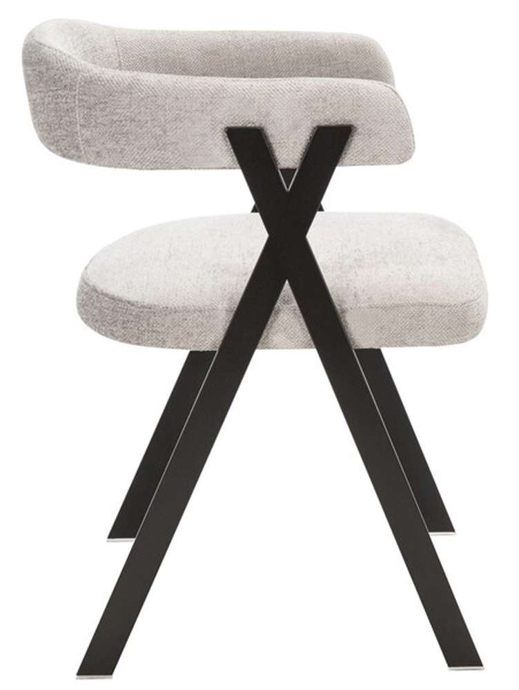 Safavieh - Couture - Izzy Chenille Dining Chair - Grey - Black - KNT7067A veiw 3