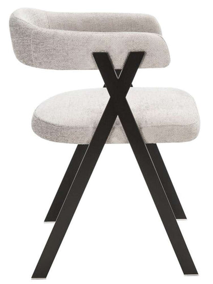 Safavieh - Couture - Izzy Chenille Dining Chair - Grey - Black - KNT7067A veiw 3
