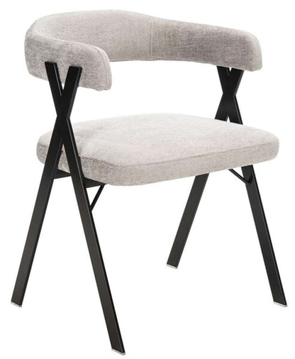 Safavieh - Couture - Izzy Chenille Dining Chair - Grey - Black - KNT7067A veiw 4