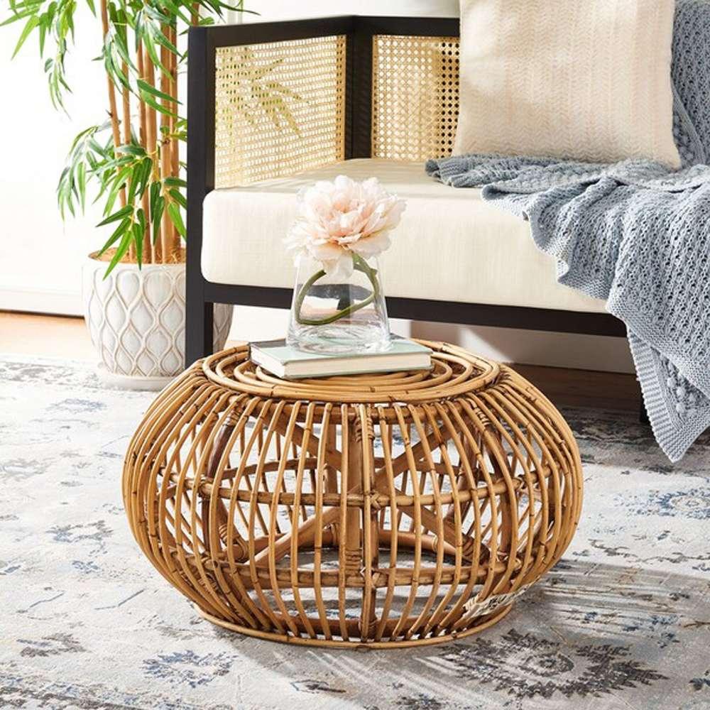 Safavieh - Jacynda Round Ottoman - Honey Brwn Wash - OTT6501A veiw 2