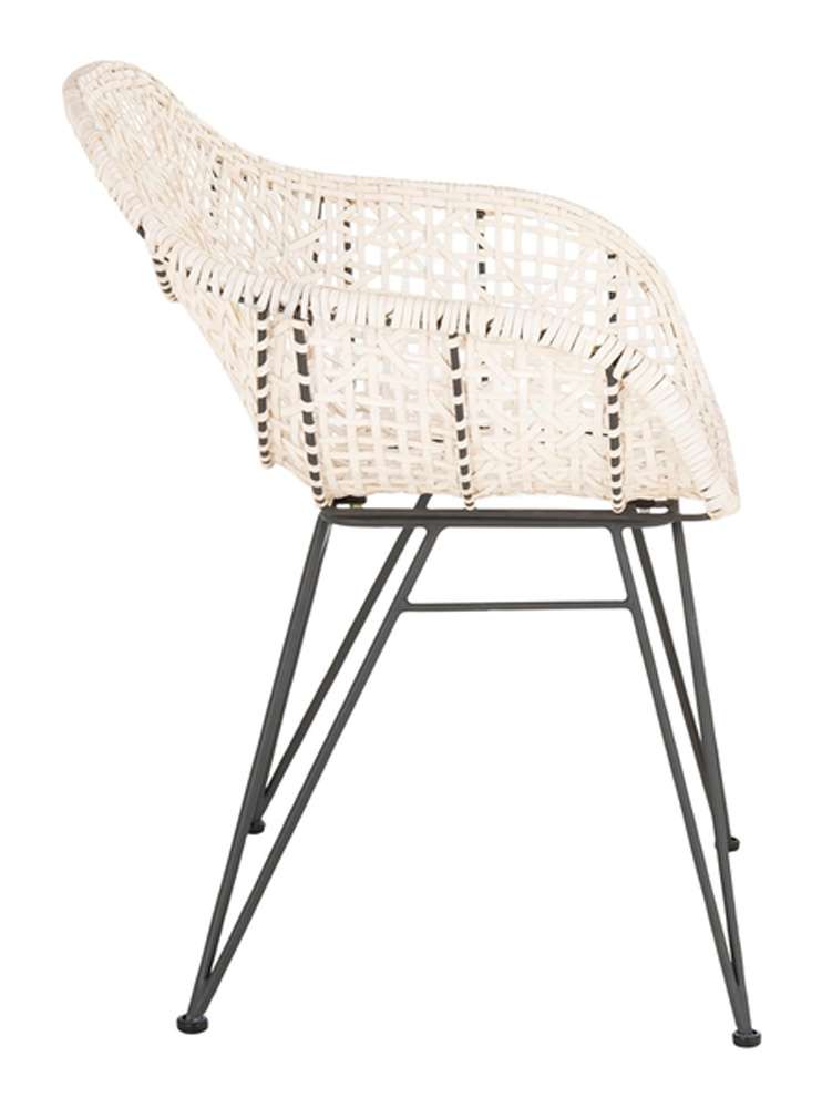 Safavieh - Jadis Leather Dining Chair - White - Dark Grey  (Set of 2) - DCH4002A-SET2 veiw 3