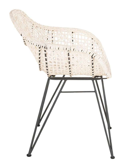 Safavieh - Jadis Leather Dining Chair - White - Dark Grey  (Set of 2) - DCH4002A-SET2 veiw 3