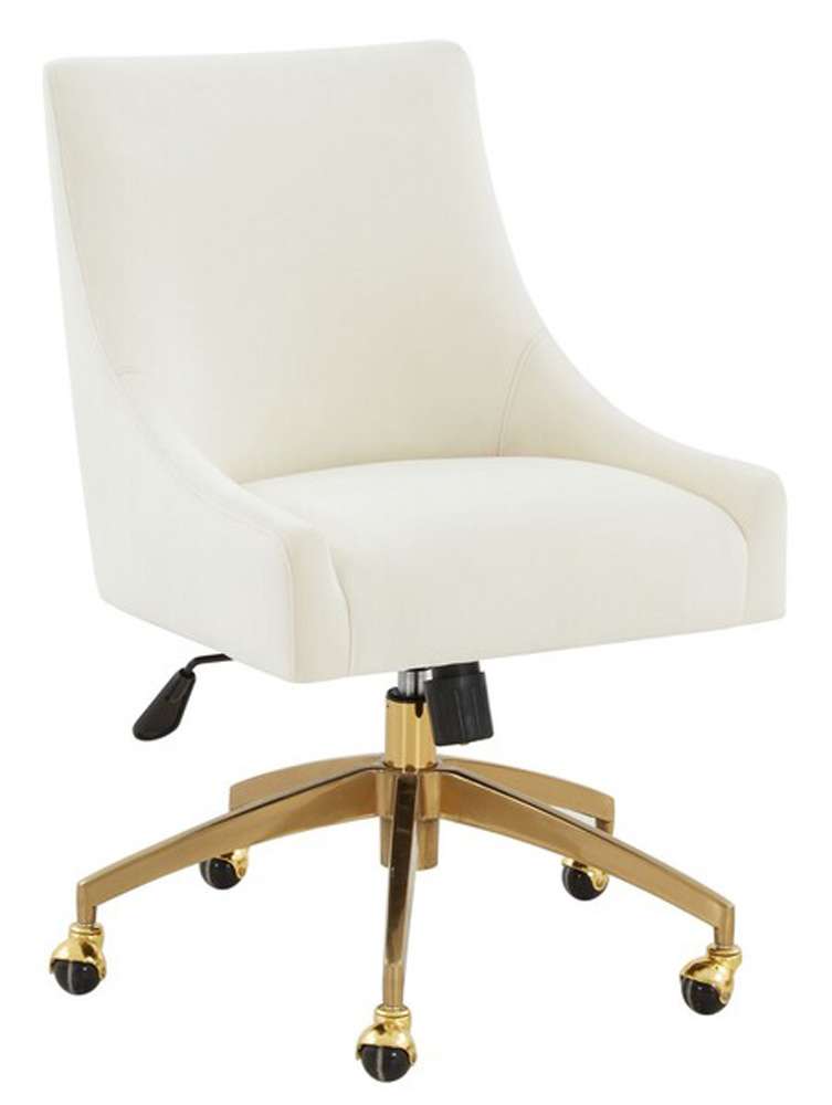 Safavieh - Couture - Jakob Adjustable Desk Chair - Creme - Gold - SFV4776B veiw 3
