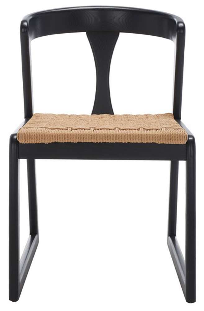 Safavieh - Couture - Jamal Woven Dining Chair - Black - Natural  (Set of 2) - SFV4144A-SET2 veiw 1