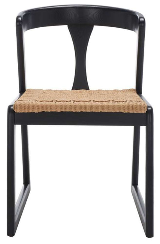 Safavieh - Couture - Jamal Woven Dining Chair - Black - Natural  (Set of 2) - SFV4144A-SET2 veiw 1