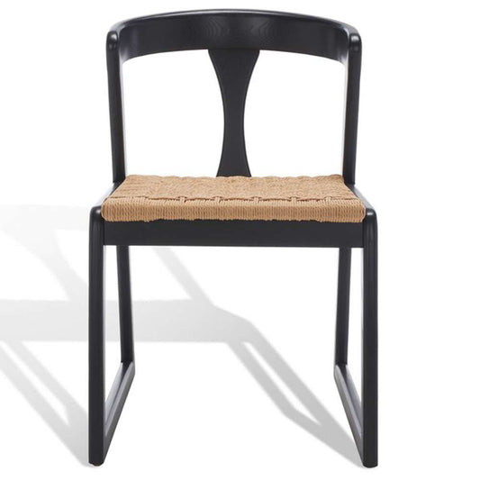 Safavieh - Couture - Jamal Woven Dining Chair - Black - Natural  (Set of 2) - SFV4144A-SET2 veiw 2