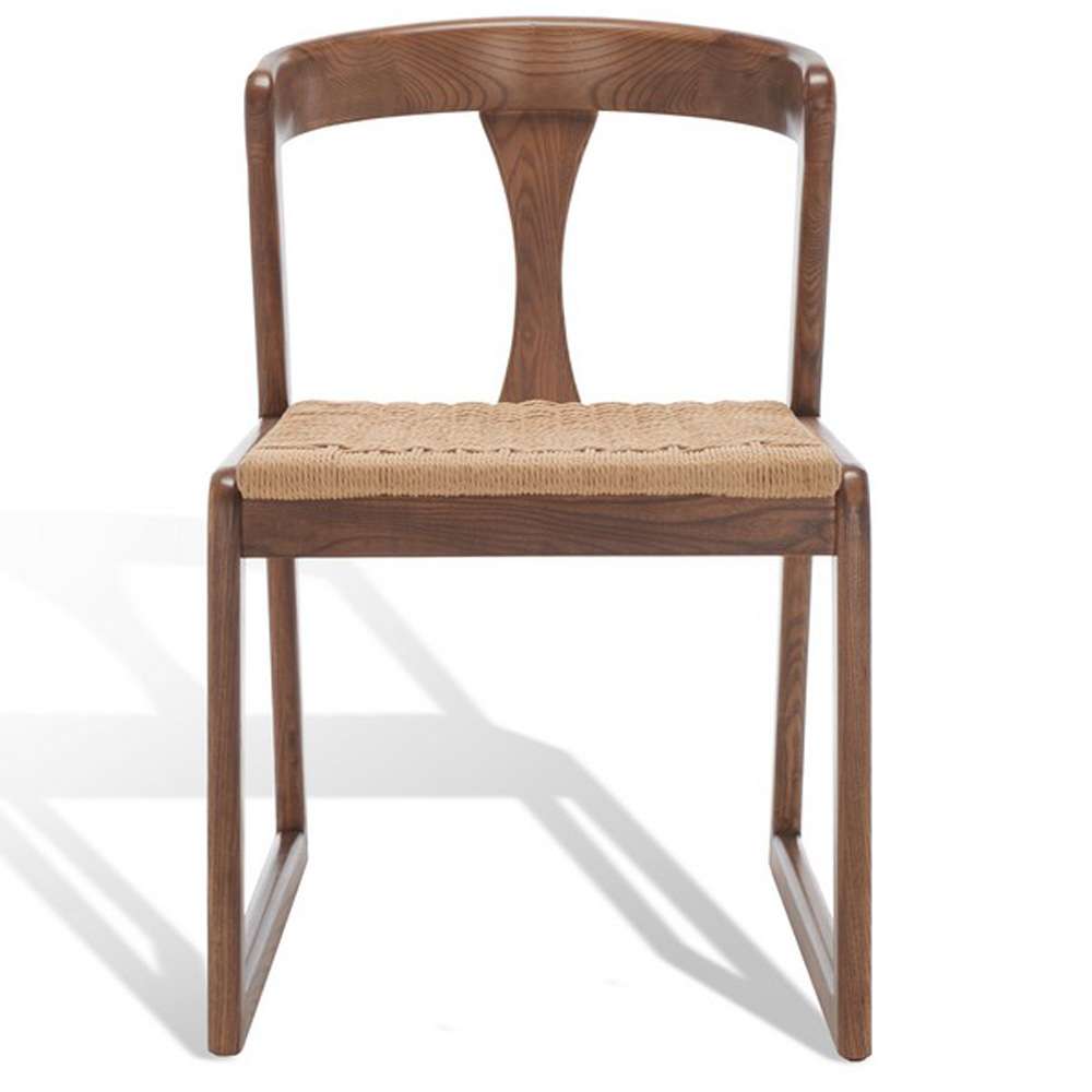Safavieh - Couture - Jamal Woven Dining Chair - Walnut - Natural  (Set of 2) - SFV4144D-SET2 veiw 2
