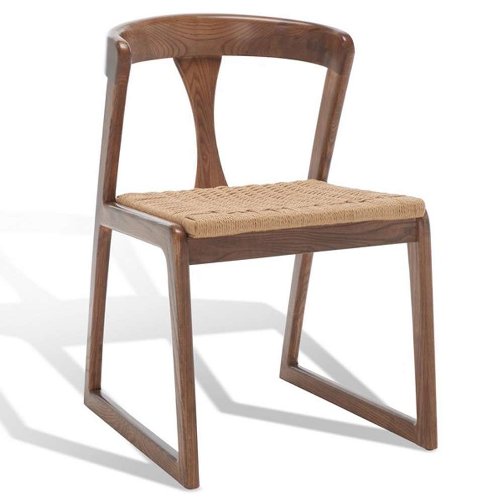 Safavieh - Couture - Jamal Woven Dining Chair - Walnut - Natural  (Set of 2) - SFV4144D-SET2 veiw 4