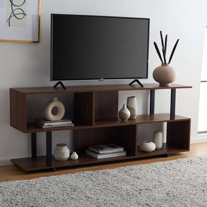 Safavieh - Jarrett Large Media Stand - Walnut - Black - MED9300A veiw 2