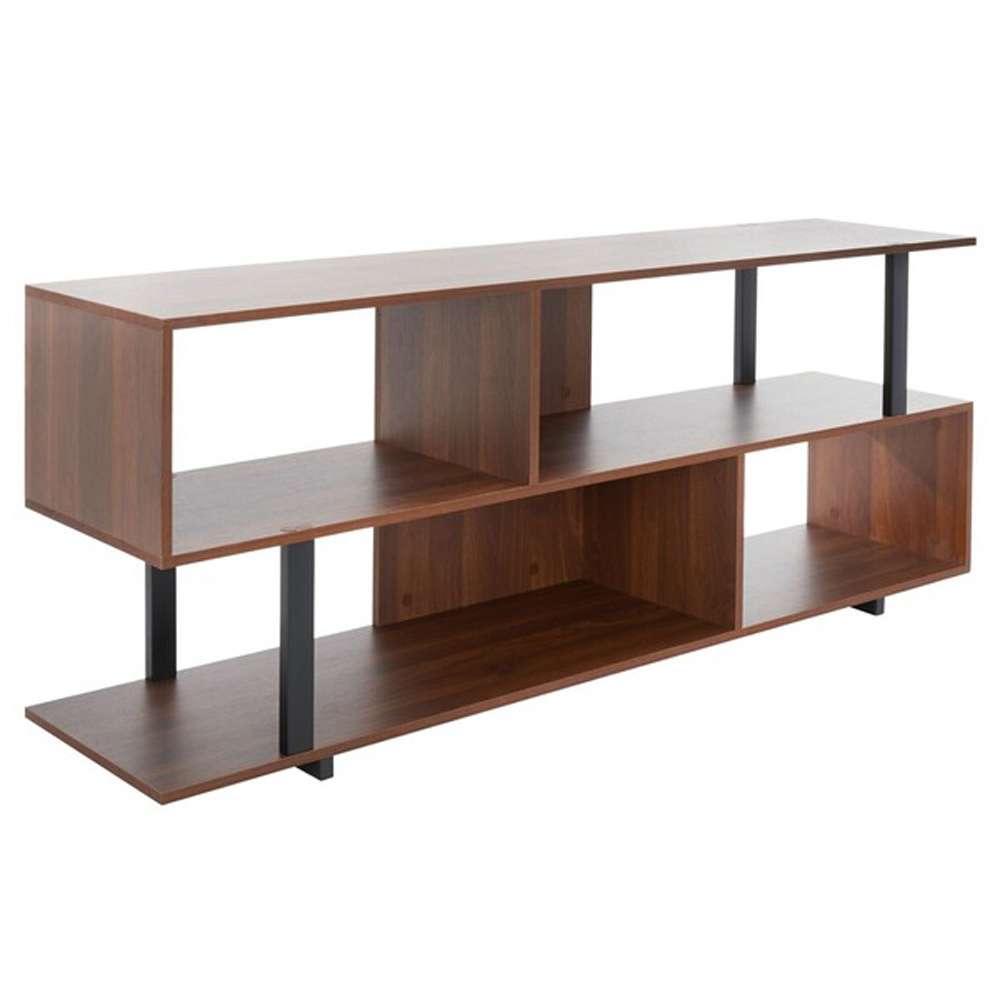 Safavieh - Jarrett Large Media Stand - Walnut - Black - MED9300A veiw 3