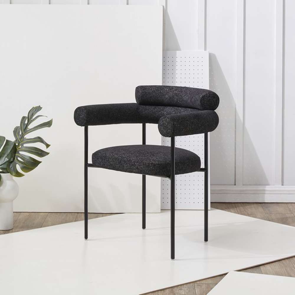 Safavieh - Couture - Jaslene Curved Back Dining Chair - Black - White - SFV4791C veiw 3