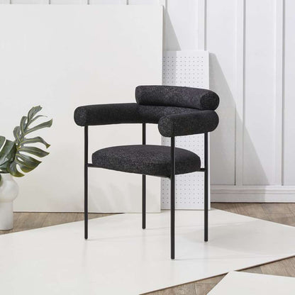 Safavieh - Couture - Jaslene Curved Back Dining Chair - Black - White - SFV4791C veiw 3
