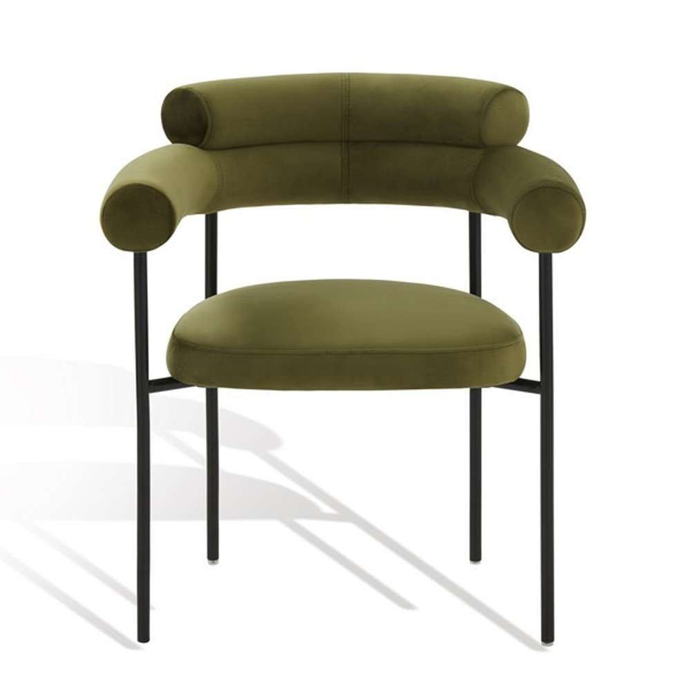 Safavieh - Couture - Jaslene Curved Back Dining Chair - Olive Green - Black - SFV4791D veiw 2